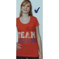 Damesshirt oranje, verschillende prints