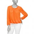 Oranje blouse met lange mouwen 